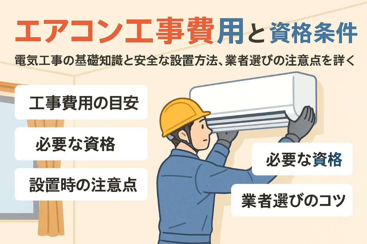 電気工事でエアコン取り付け工事の費用相場と資格条件を徹底解説！