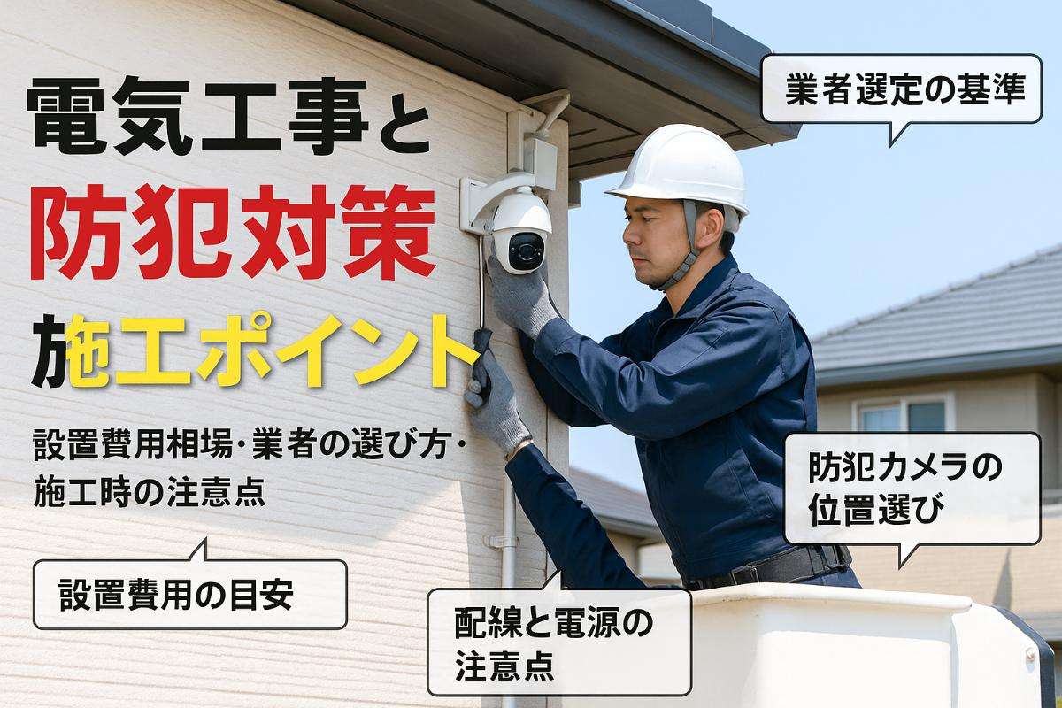 電気工事と防犯カメラの設置費用相場や業者選びと失敗しない施工徹底解説