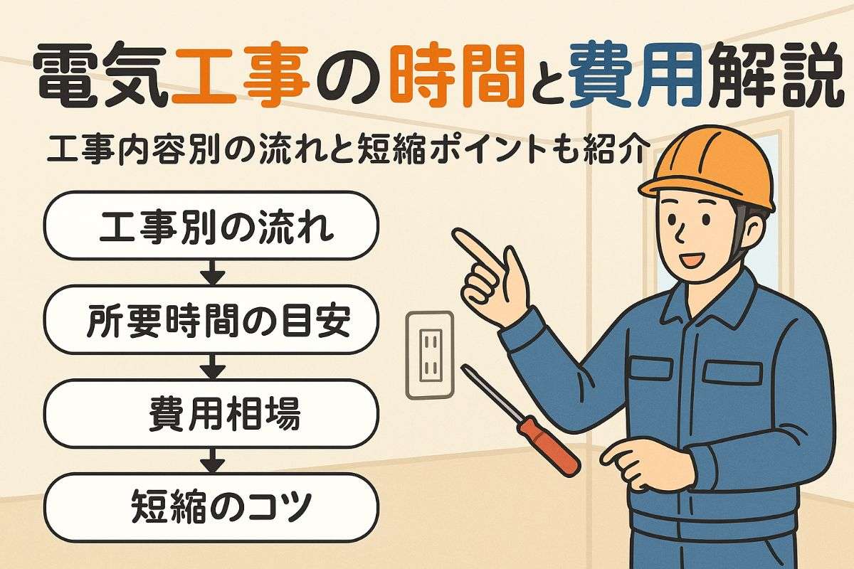 電気工事の時間目安と費用を徹底解説｜工事内容別の流れや短縮ポイントも紹介