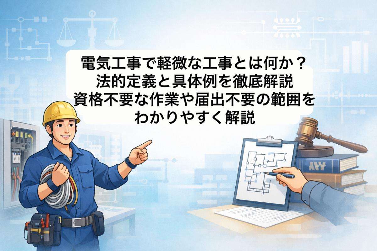 電気工事で軽微な工事とは何か？法的定義と具体例を徹底解説｜資格不要な作業や届出不要の範囲をわかりやすく解説