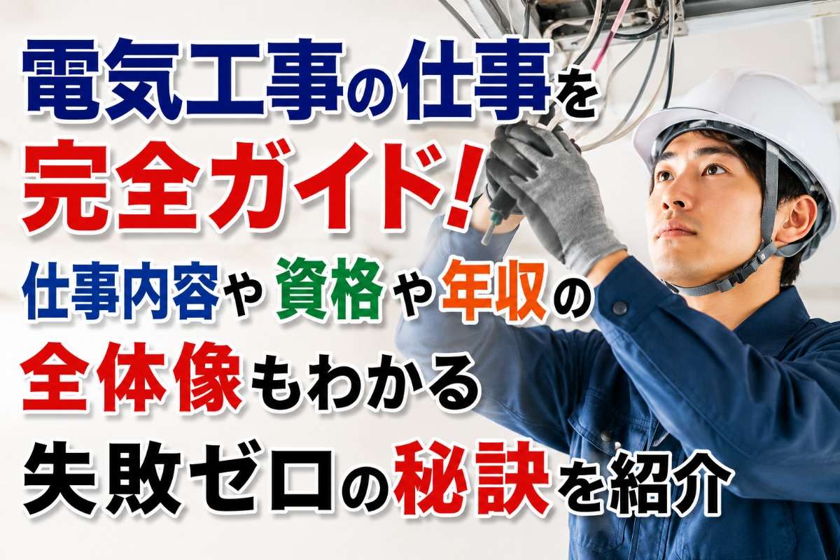電気工事の仕事を完全ガイド！仕事内容や資格・年収の全体像もわかる失敗ゼロの秘訣を紹介